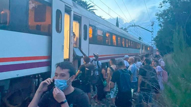 Imagen de algunos de los pasajeros desalojados del tren. FOTO: DT