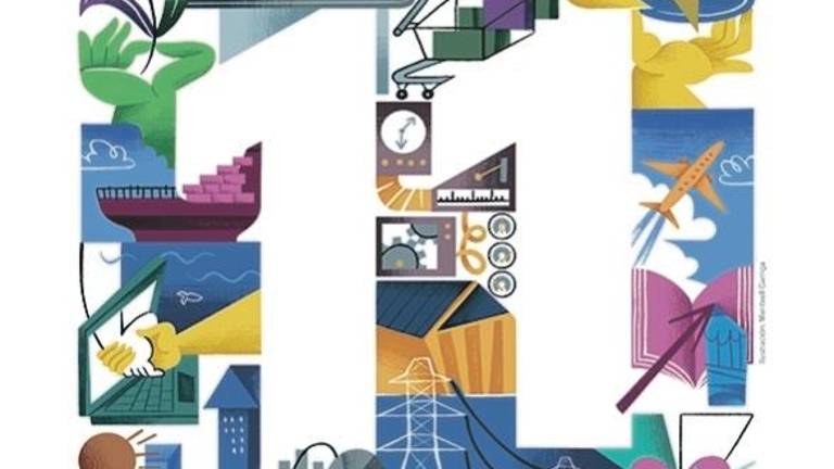 La ilustración de portada de la edición de 2025 de la ‘Guía de Excelencia Empresarial Tarragona’ es obra de Meritxell Garriga Riba. Foto: Diari de Tarragona