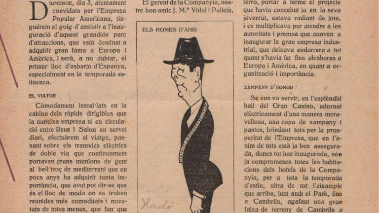 La primera plana del primer número de la revista satírica ‘Reus 1973’, publicada el gener de 1923 i conservada a la Biblioteca Central Xavier Amorós. Hemeroteca Històrica Local. Biblioteques Municipals de Reus