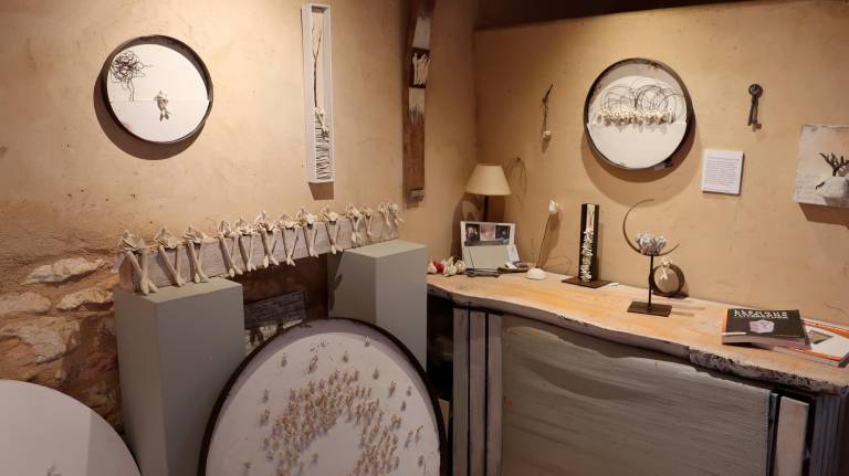 La sala d’exposició al seu taller, on Oter té peces de totes les seves col·leccions. Foto: Roser Urgell