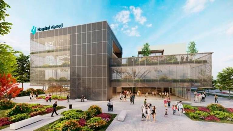 Imagen virtual de cómo será el nuevo hospital ubicado en el PP10, delante de Les Gavarres. foto: Cedida
