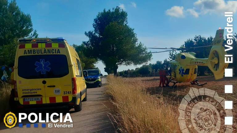 Un helicóptero trasladó a la víctima al hospital de Sabadell.