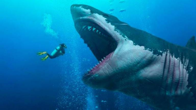 El megalodón era un tiburón gigantesco.