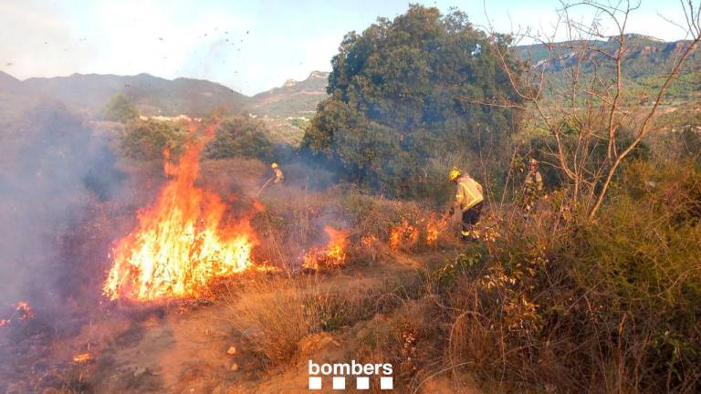 El fuego en Alforja. Foto: Bombers de la Generalitat