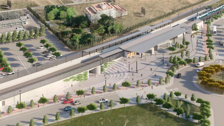 Vista aérea del aspecto que tendrá el complejo ferroviario de la parte sur de la ciudad, cuyas obras empezarán el año que viene. Foto: Adif/Cedida