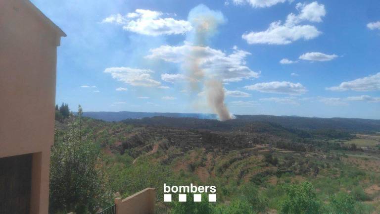 Imagen del incendio de Horta. Fotos: Bombers de la Generalitat