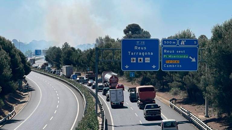 Las retenciones que provoca el incendio. Foto: Alba Mariné