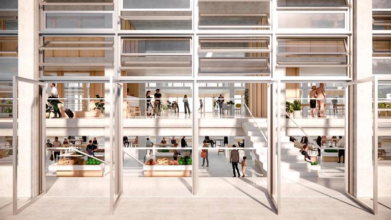 El Mercat del Carrilet ganará más luminosidad y se podrá ver su interior desde fuera. Foto: © Graph Visual Studio