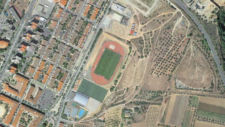 La pista d’atletisme on s’han fet les millores durant aquests dies. Foto: Google Earth