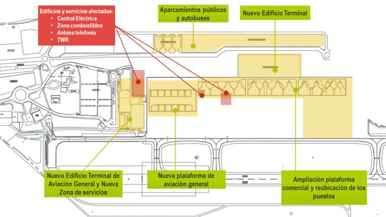 $!La propuesta de futuros equipamientos en el Aeropuerto de Reus que recoge el nuevo Plan Director. Foto: Aena
