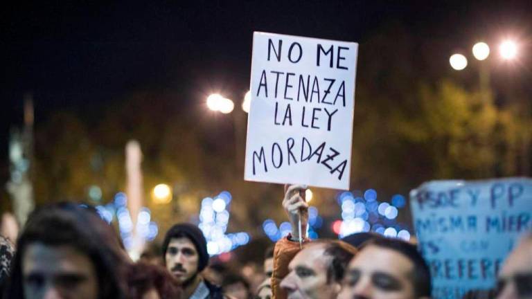 Imagen de una manifestación contra la ‘Ley Mordaza’. Foto: EFE