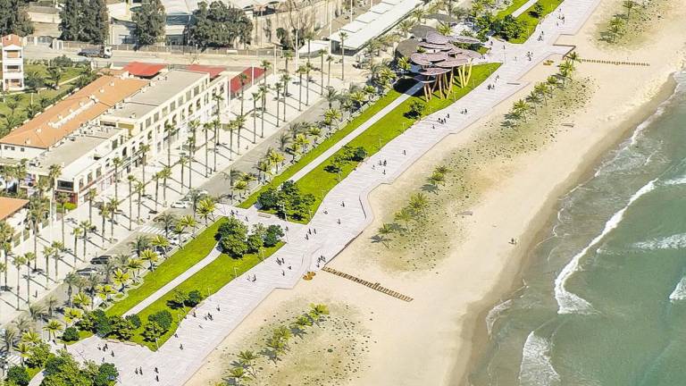 Los trabajos servirán para retrasar el paseo y ganar más espacio de playa, con un nuevo sistema de dunas. Foto: Aj. Vila-seca