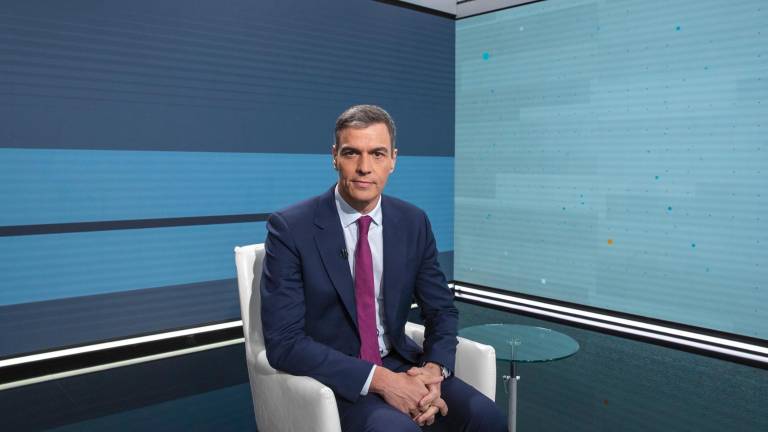 Pedro Sánchez, antes de una entrevista en Televisión Española este lunes. Foto: EFE