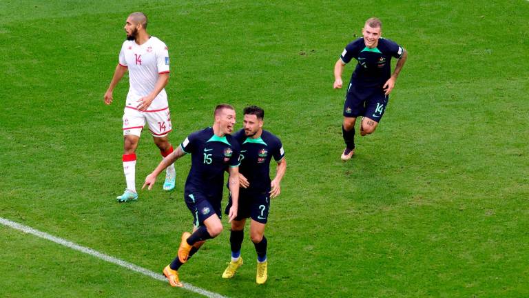 El jugador de Australia Duke celebra el gol que le dio la victoria a su equipo frente a Túnez en la segunda jornada del grupo D del Mundial de Qatar 2022. Foto: EFE