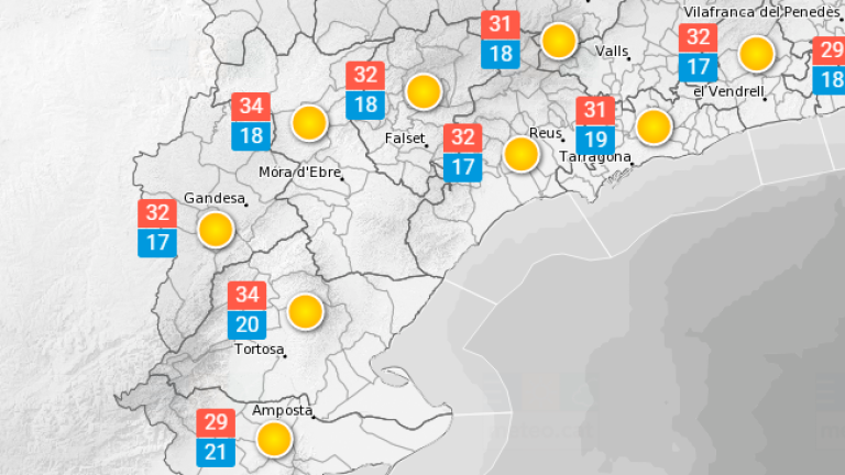 La previsió meteorològica a Tarragona per diumenge, 10 de juliol