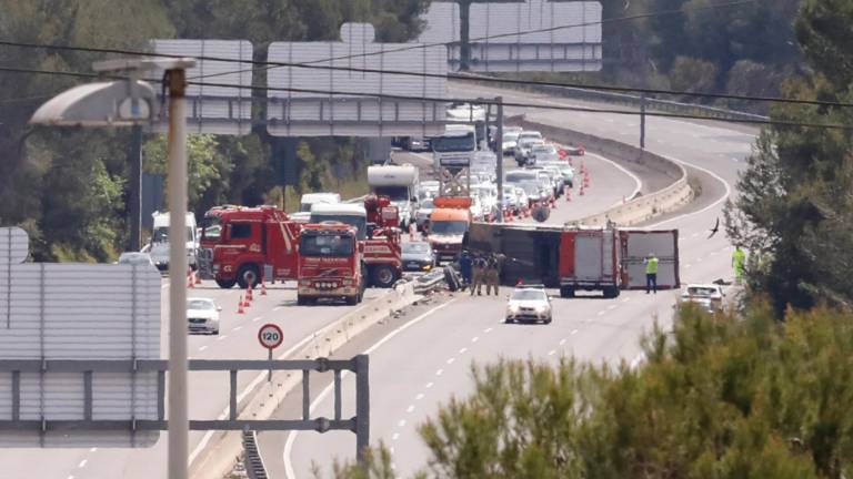 Imagen de un accidente en la AP-7 en Tarragona. Foto: Pere Ferré
