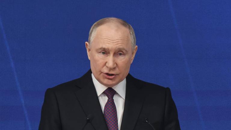 Putin durante el discurso sobre el estado de la nación. Foto: EFE