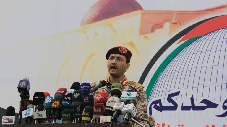 El portavoz militar de los rebeldes hutíes, Yahya Sarea. Foto: EFE