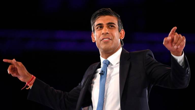 Rishi Sunak, ayer nada más ser proclamado nuevo líder del Partido Conservador del Reino Unido. foto: EFE