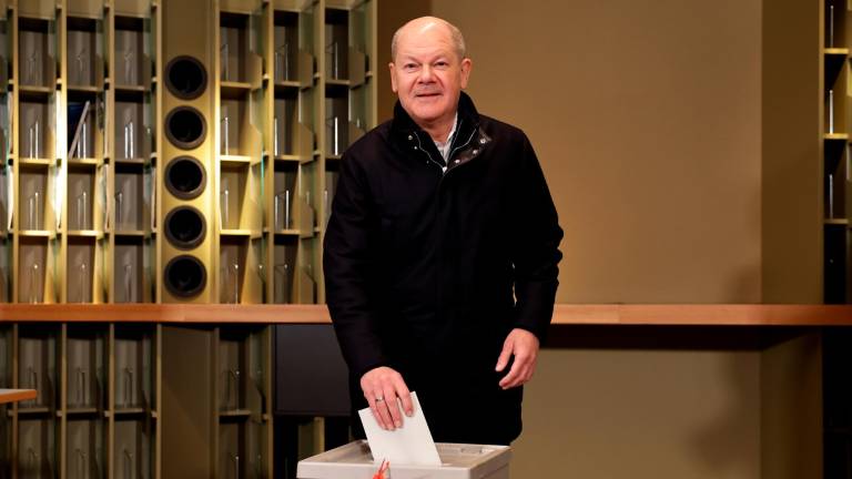 Olaf Scholz votando este domingo. Foto: EFE