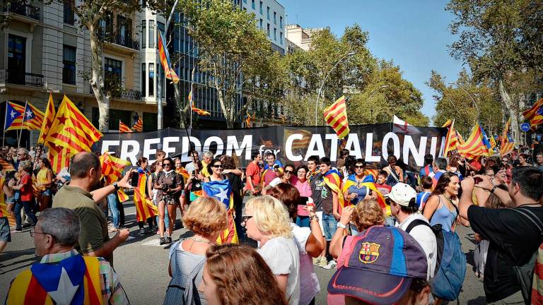 Imatge d’arxiu de la manifestació de Barcelona de la Diada de l’any 2012, quan l’independentisme oferia una gran unió. FOTO: Alfredo González/DT