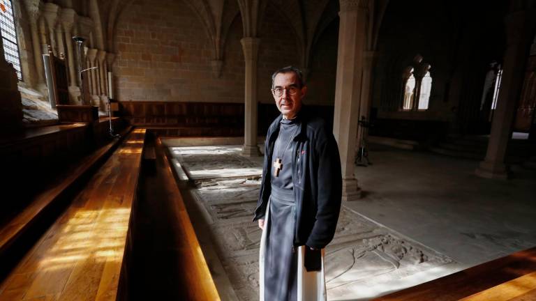 Rafel Barruè a la sala capitular del Reial Monestir de Santa Maria de Poblet. Foto: Pere Ferré