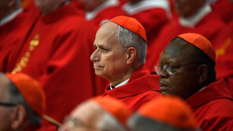 León XIV, aun cardenal Prevost, en la misa del Espíritu Santo con la que se inició el cónclave (Foto: Riccardo Antimiani, Efe)