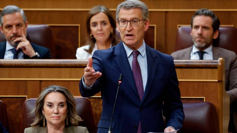 Feijóo durante el pleno del Congreso. Foto: EFE