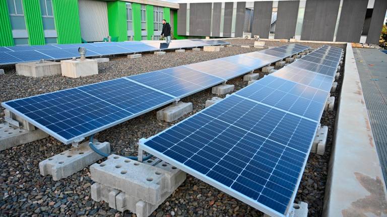 Las placas solares fotovoltaicas de la Escola La Vitxeta de Reus. Foto: Alfredo González
