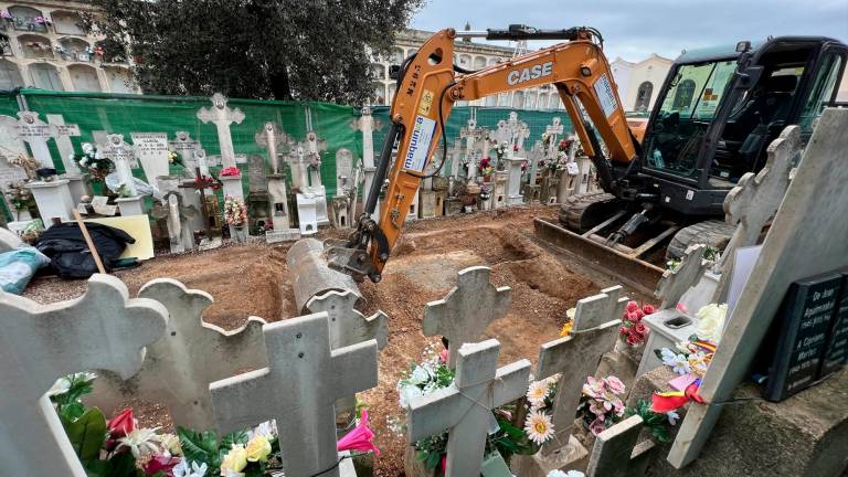 Inici de les tasques de recerca de les restes de Cipriano Martos a la fossa del Cementiri Municipal de Reus. Foto: Alfredo González