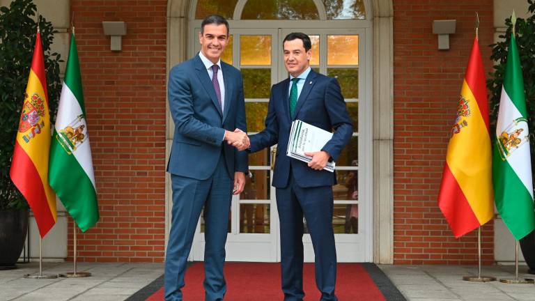 Reunió institucional entre el president del govern espanyol, Pedro Sánchez, i el president de la Junta d’Andalusia, José Manuel Moreno Bonilla. Foto: ACN