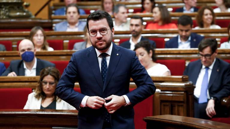 Pere Aragonès, este jueves. Foto: EFE