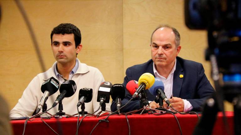 El regidor de Junts, Ferran Raigon, i el secretari general del partit, Jordi Turull. Foto: ACN