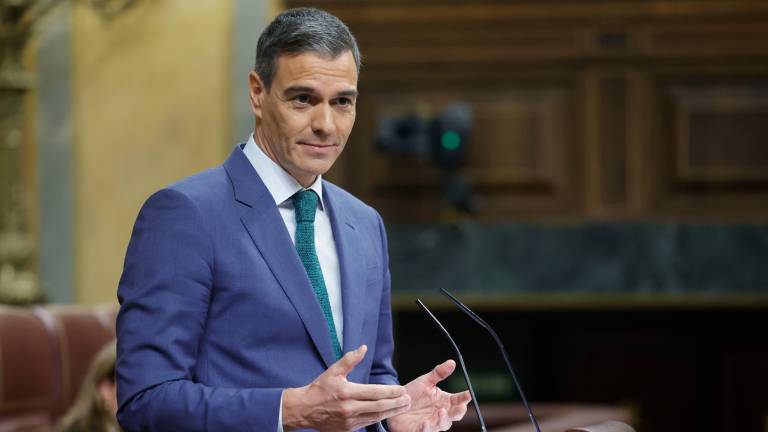 Pedro Sánchez durante su comparecencia en el peno del Congreso. Foto: EFE