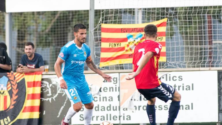 Joan Oriol se lesionó en el encuentro frente al Vilafranca en Copa Catalunya tras jugar apenas 20 minutos. Foto: Nàstic