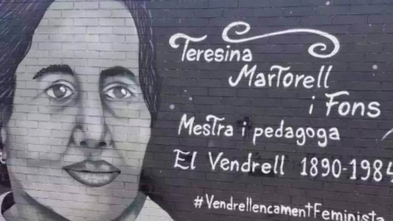 Un mural recuerda a Teresina Martorell en El Vendrell.