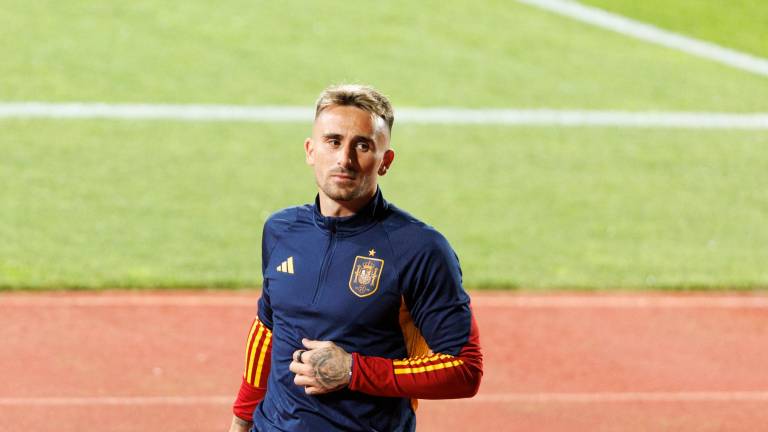 Aleix García en un entrenamiento con la selección española en la Ciudad del Fútbol de Las Rozas. foto: efe