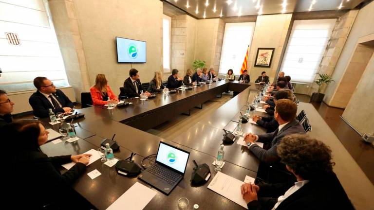 Reunió de treball celebrada al Palau de la Generalitat, ahir dimarts. Foto: Delegació del Govern a l’Ebre