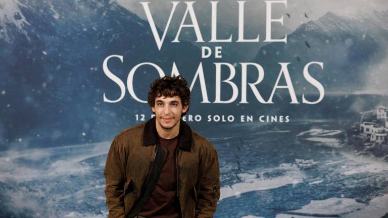 El actor Miguel Herrán durante la presentación de la película ‘Valle de sombras’. El film se inspira en varias historias reales». foto: efe