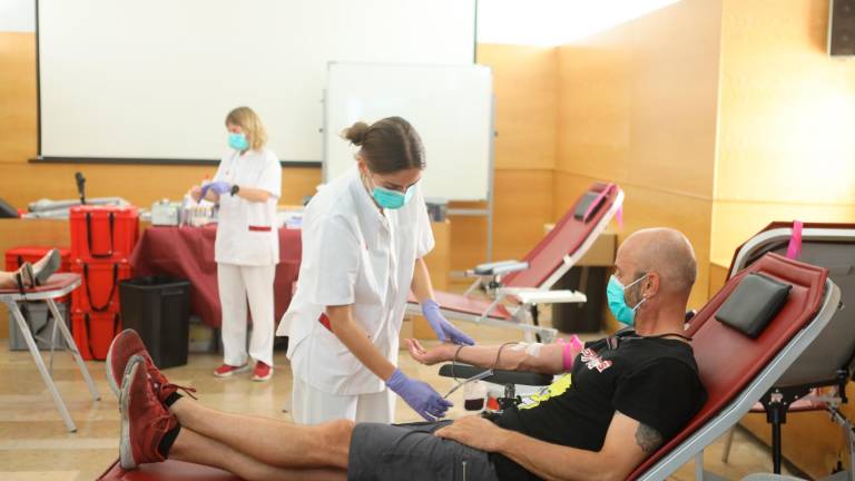 Jornada de donación de sangre, en el Antic Hospital la semana pasada. Foto: Alba Mariné