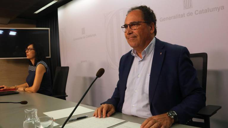 El secretari de Treball del Departament d’Empresa i Treball, Enric Vinaixa i Bonet, en roda de premsa. Foto: ACN