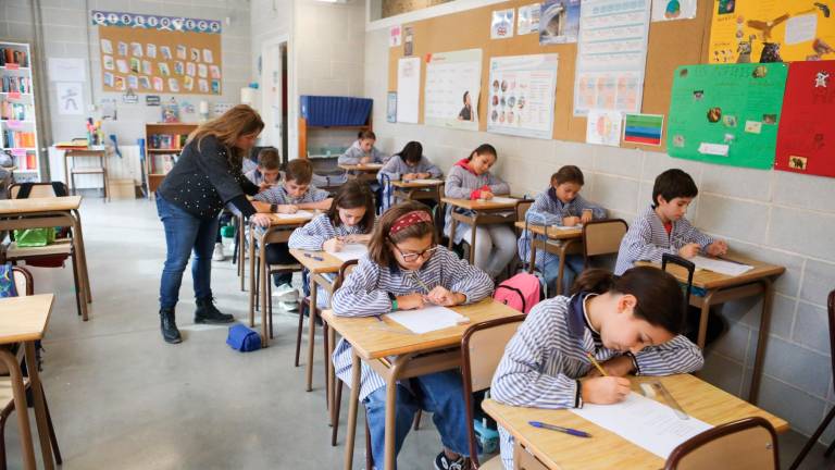 Un grupo de alumnos de una escuela de la demarcación de Tarragona. Foto: Alba Mariné