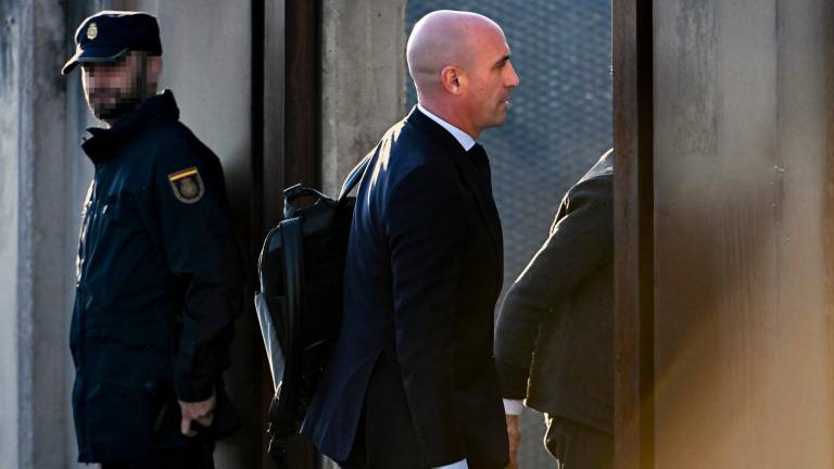 Luís Rubiales llegando este martes a la Audiencia Nacional. Foto: EFE
