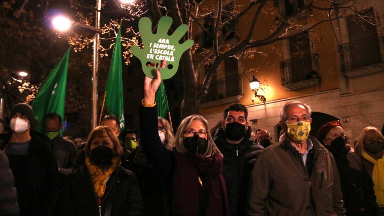 Manifestació a favor de la immersió lingüística, celebrada a Barcelona el 10 de gener. foto: acn