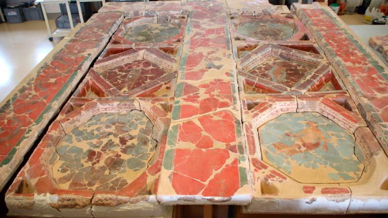 El Sostre de les Estacions de la Vil·la Romana dels Munts d’Altafulla es una pieza única en la península Ibérica. Foto: ACN