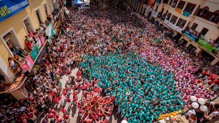 Pilar d’inici de la diada castellera de Sant Fèlix a Vilafranca del Penedès. Foto: ACN