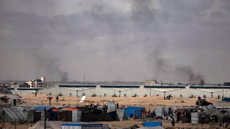 Imagen de bombardeos en Rafah. Foto: EFE