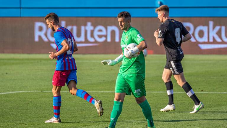 Manu García en un partido ante el FC Barcelona B esta temporada con el Nàstic. foto: nàstic