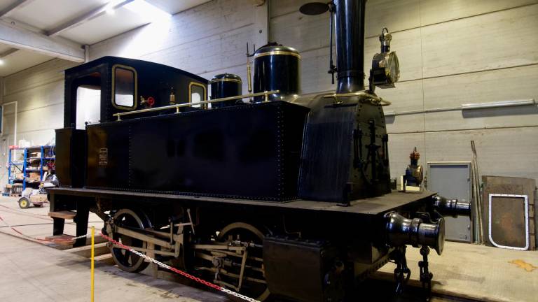 La locomotora de vapor Cuco, al Museu del Ferrocarril de Móra la Nova. Foto: Joan Revillas