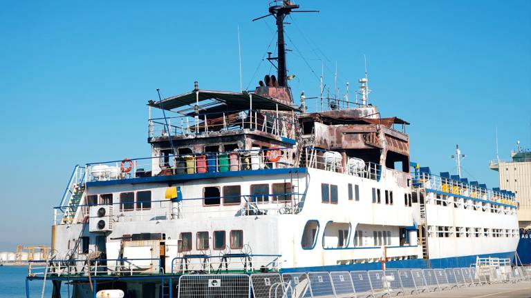 Imagen del Elbeik atracado en el muelle de Llevant. Foto: Autoritat Portuària